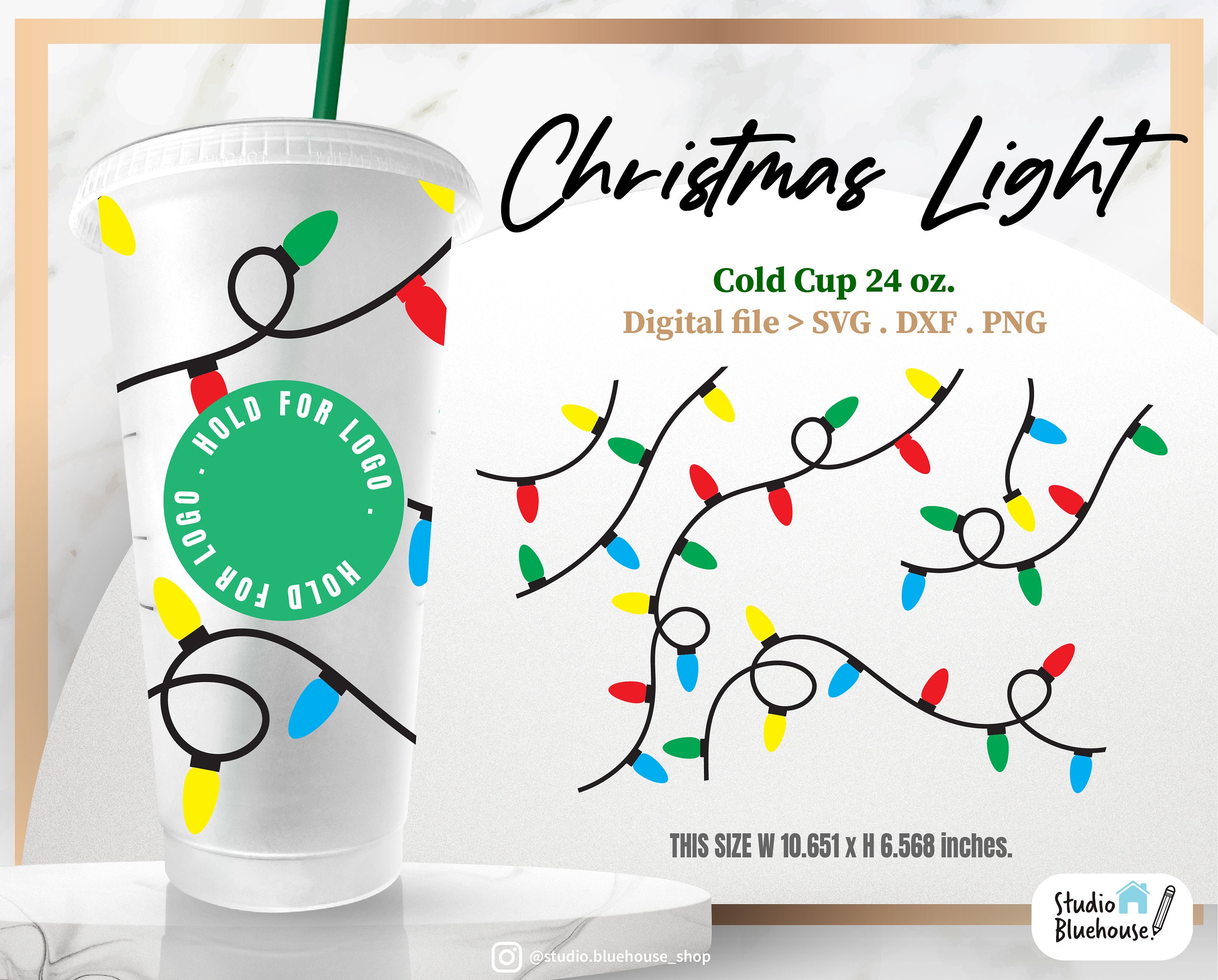 Christmas Light Svg Christmas Tumblers Full Wrap Sbux 24oz Venti Cold Cups  SVG PNG File 