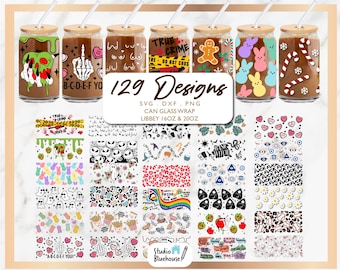 Libbey Glass Can Wrap SVG Bundle: 16oz 20oz Designs (Digitaler Download)