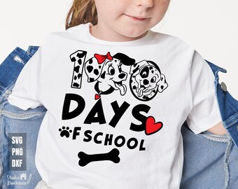 100 Days of School Svg ⟡ 100 Days of School Dalmatian SVG ⟡ Kindergarten Svg ⟡ I Survived 100 Days Clipart ⟡ SVG PNG Print Cutting Cut File
