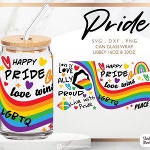 Verre Libbey 16 oz | 20oz ⟡ Lgbtq Pride Rainbow ⟡ Pride svg ⟡ Gay Pride svg ⟡ Lgbtq Svg ⟡ Wrap Files pour Cricut & Silhouette png, svg, dxf