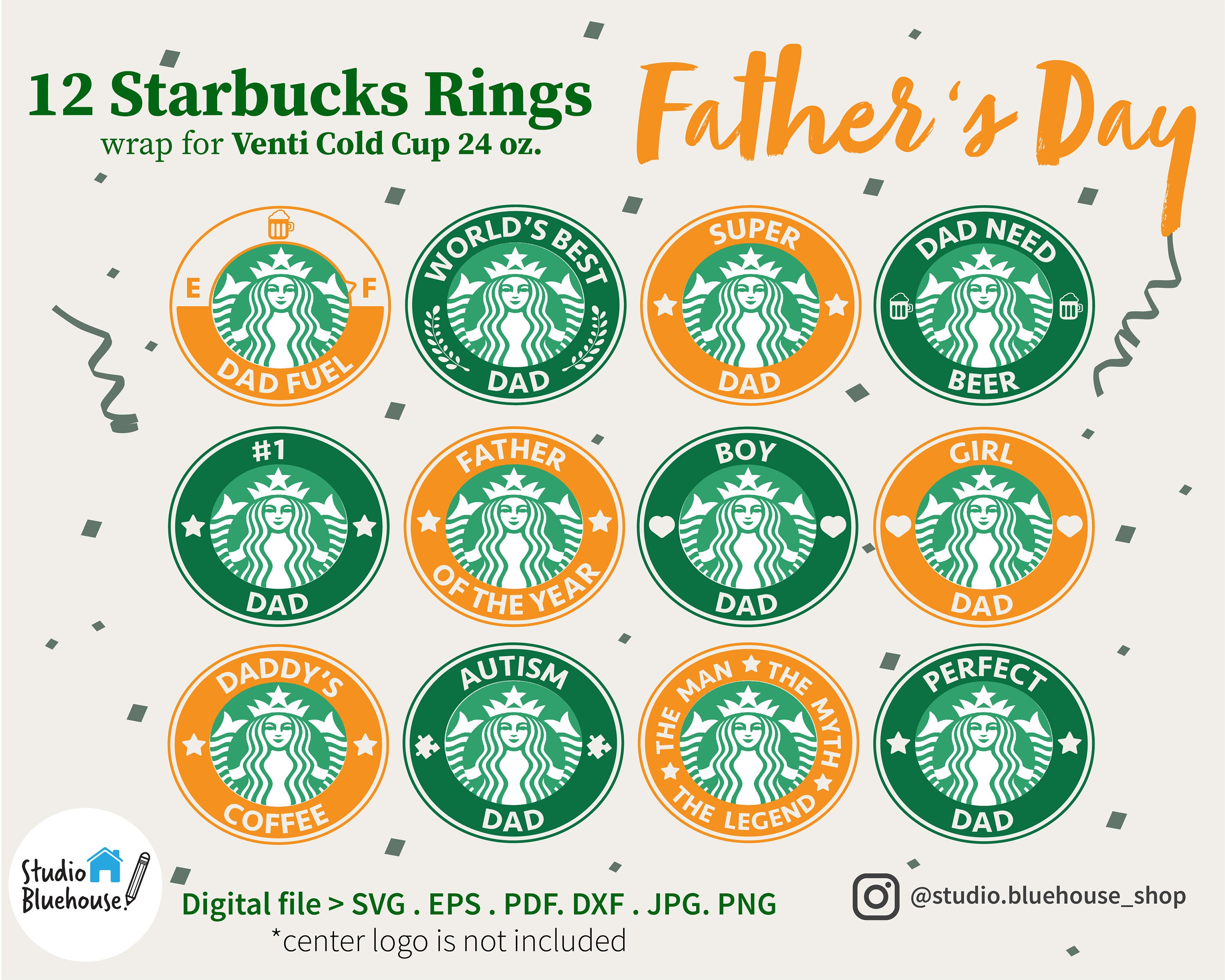 Father Day Svg Starbucks Rings Bundle Starbucks Ring for Etsy