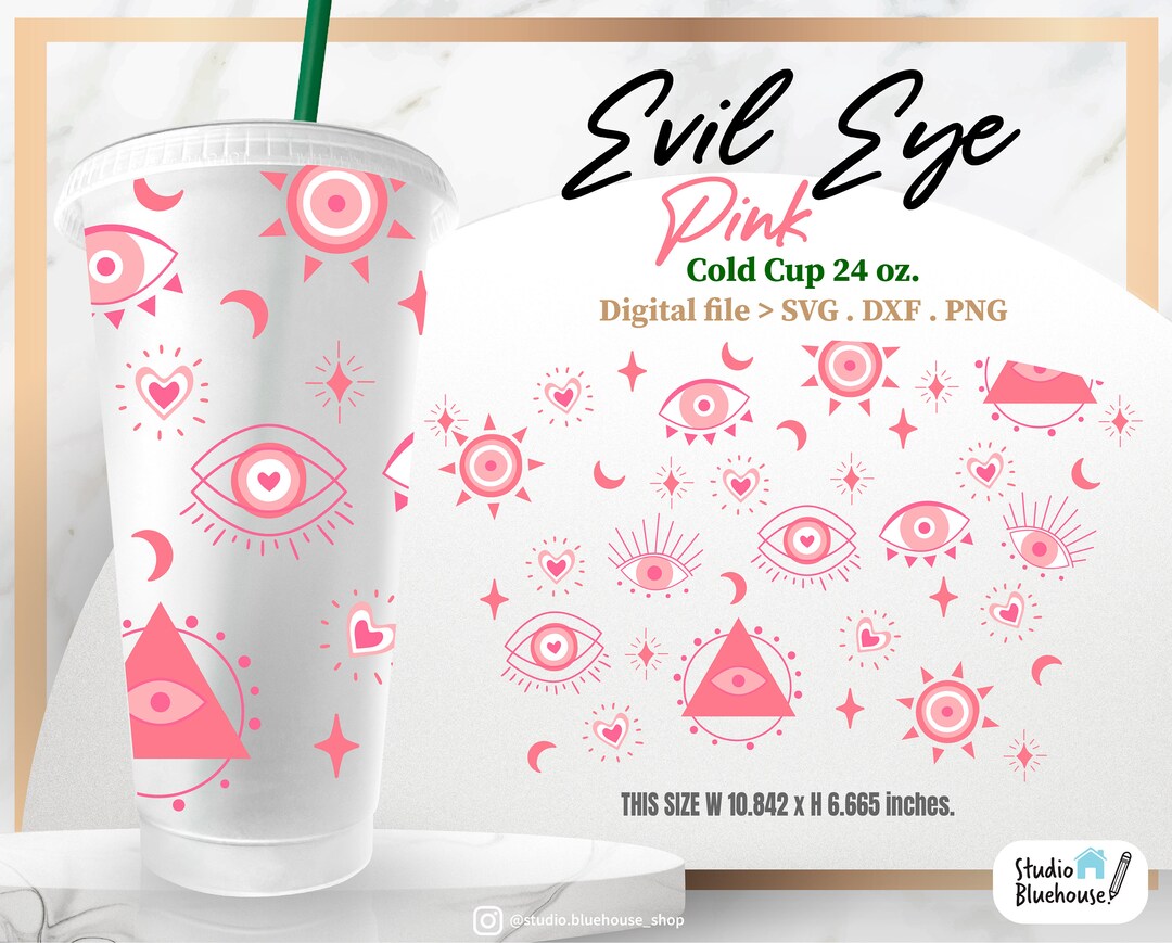 Evil Eye Starbucks Cup SVG, Evil Eye SVG, Turkish eye svg, Starbucks Venti  Cold Cup, Svg, Png, Ai files for Cricut 