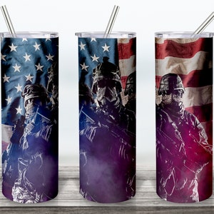 Military army , American Soldier 20oz Skinny Tumbler, Sublimation Designs for Straight/Tapered Tumbler PNG File Digital Download
