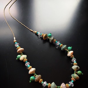 ROX Ocean Jasper, Turquoise and Crystal Necklace