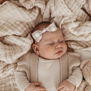Noeud Vichy / Noeud d&#39;avoine ~ Noeuds pour cheveux bébé et enfant, Noeuds pour cheveux, ensembles queue de cochon, accessoires pour cheveux pour tout-petits, faits main.
