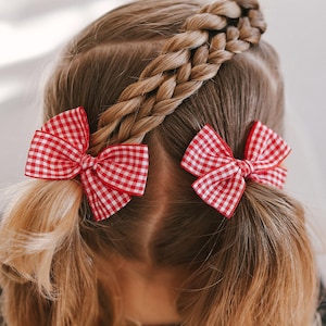 Festive Ribbon Bow ~ Baby & Children's Hair Bows, Pinwheel Hair Bows, Pig Tail Sets, Toddler Hair Accessories, Handmade.
