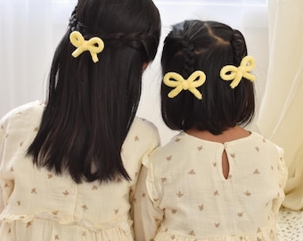 Noeud au crochet ~ Noeuds pour cheveux bébé et enfant, Noeuds pour cheveux en forme de moulinet, ensembles queue de cochon, accessoires pour cheveux pour tout-petits, faits main.