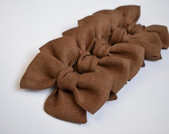 Noeud moulinet chocolat moka ~ Noeuds pour cheveux bébé et enfant, noeuds pour cheveux moulinet, ensembles queue de cochon, accessoires pour cheveux pour tout-petits, faits main.