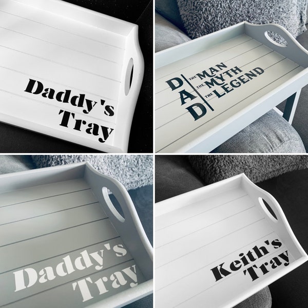 Personalised Sofa Tray // sofa tray, Mother’s Day gift, personalised wooden sofa tray, grey tray, personalised gift for him, gift for her