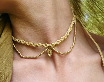 Choker kette Tiara mit Messingperlen