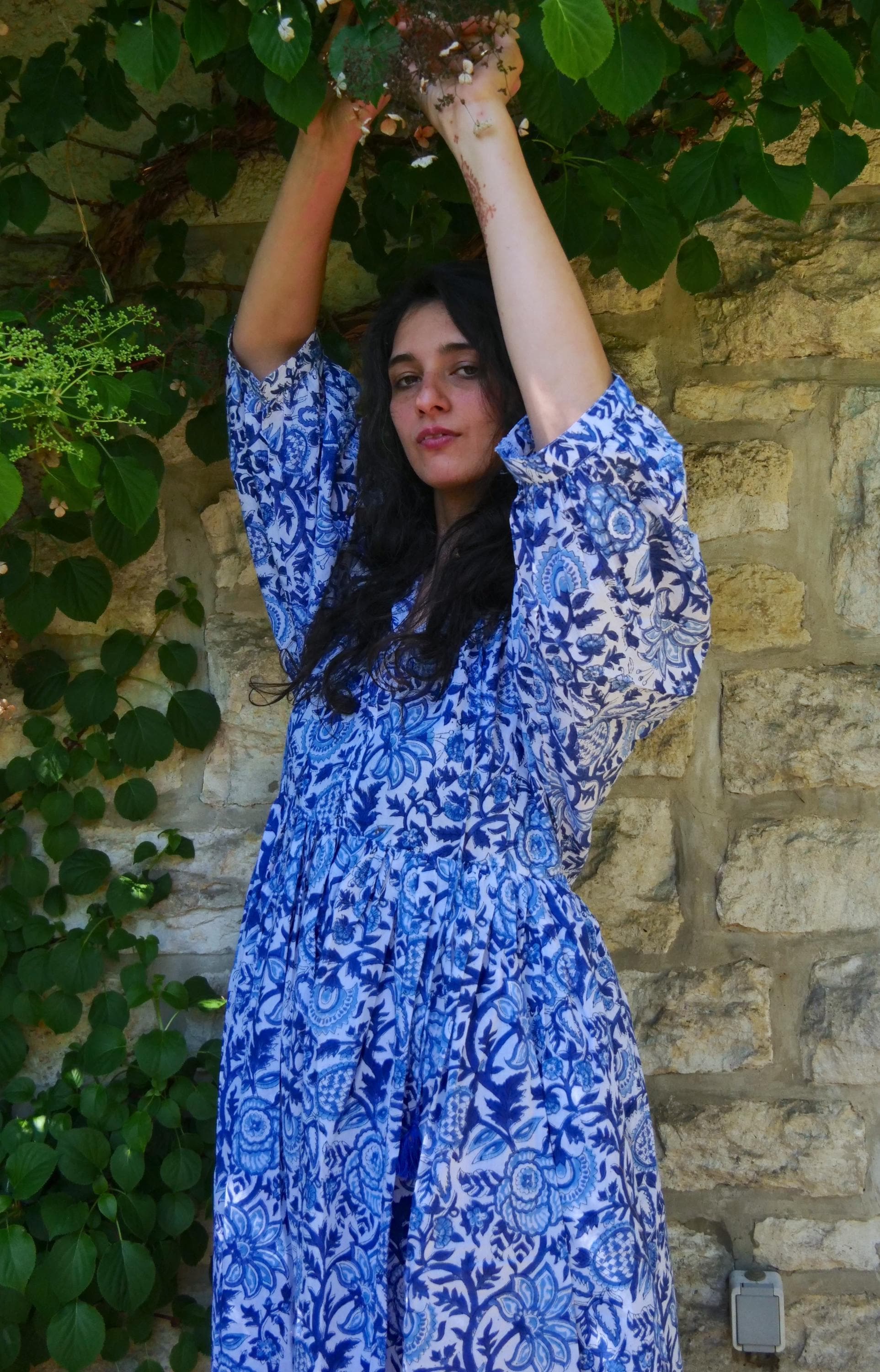 Hava Kleid Blau luftiges Sommerkleid Onesize