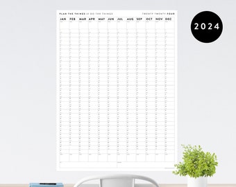 Giant 2024 Wall Calendar | 2024 Large Wall Planner | Annual Planner | Yearly Planner | Monthly Planner | 2024 Planner (Vertical / Minimal)