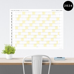 Giant 2024 Wall Calendar | 2024 Wall Planner | Annual Planner | Yearly Planner | Monthly Planner | 2024 Year Planner (Horizontal / Yellow)