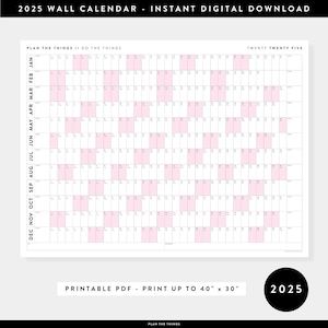 PRINTABLE 2025 Wall Calendar Digital PDF Instant Download 2025 Wall ...
