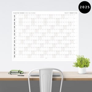 Giant 2025 Wall Calendar | 2025 Wall Planner | Annual Planner | Yearly Planner | Monthly Planner | 2025 Year Planner (Horizontal / Gray)