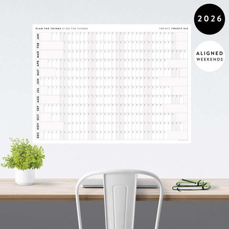 New! PRINTABLE 2026 ALIGNED Weekends Wall Calendar | Digital PDF ...