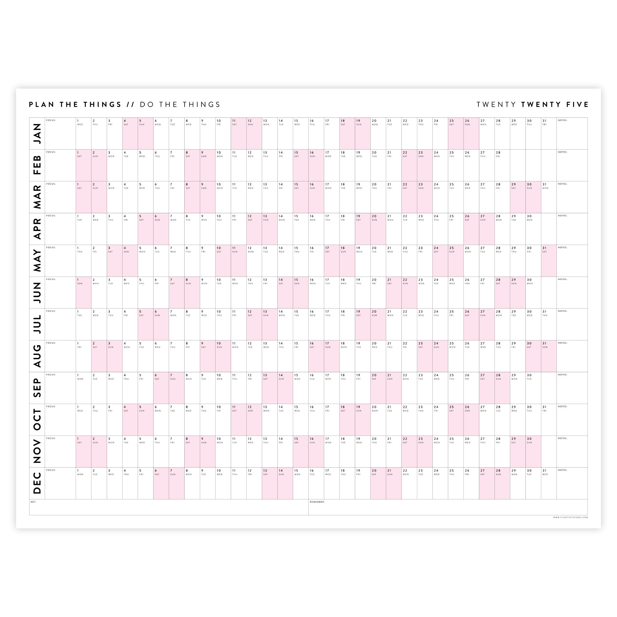 PRINTABLE 2025 Wall Calendar Digital PDF Instant Download Etsy