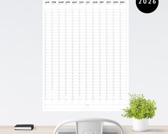 May include: A black and white printable calendar for the year 2026. The calendar is divided into months, with each month having a grid of days. The calendar is titled "Plan the Things // Do the Things" and "Twenty Twenty Six".