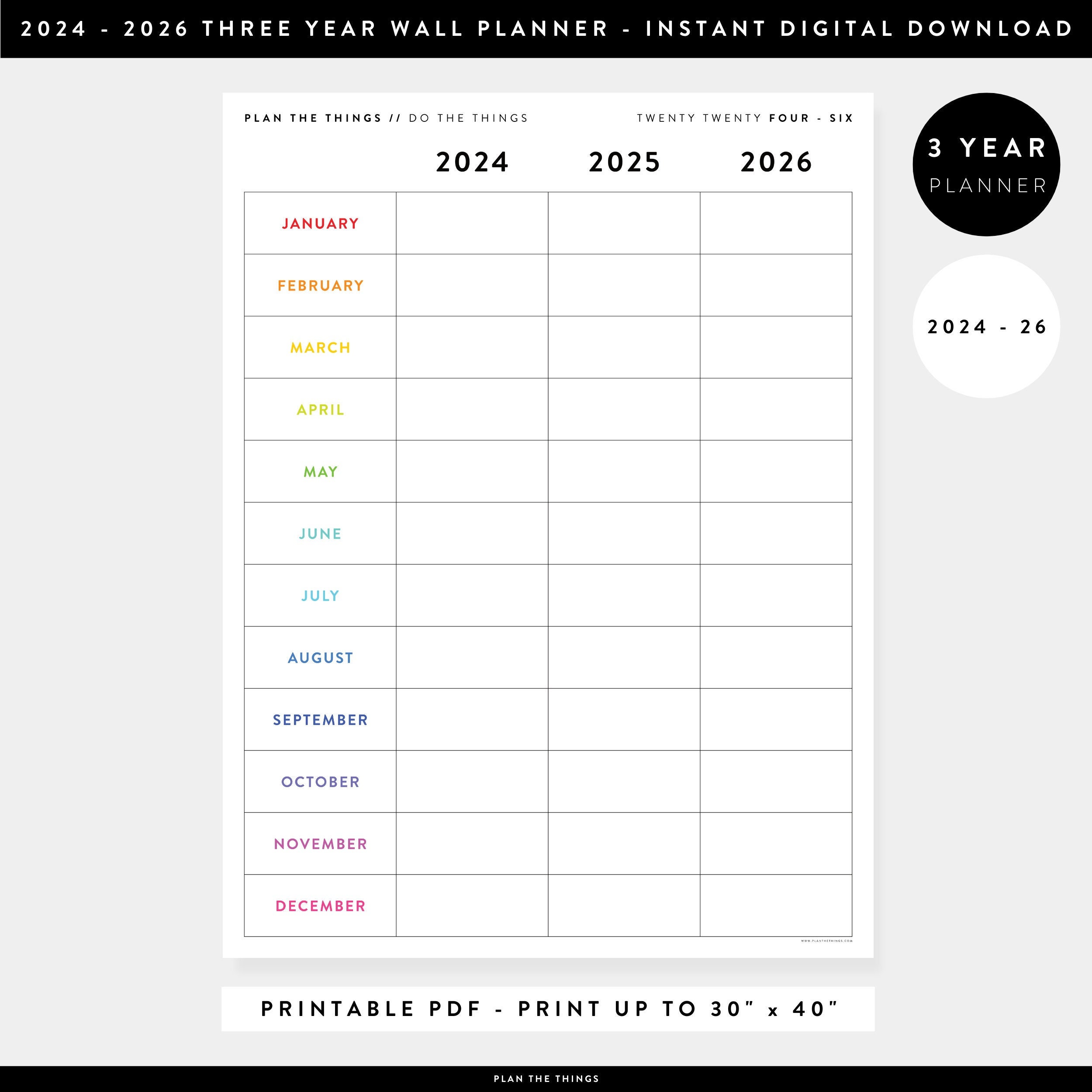 Free printable calendars and planners 2024, 2025 and 2026