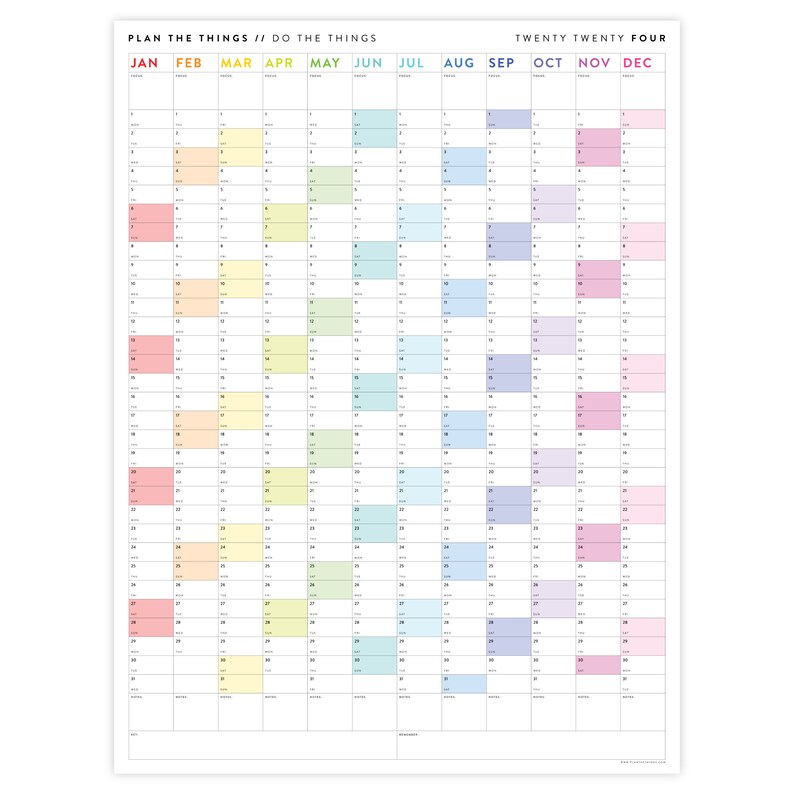 Giant 2024 Wall Calendar / 2024 Large Wall Planner / Annual Etsy España