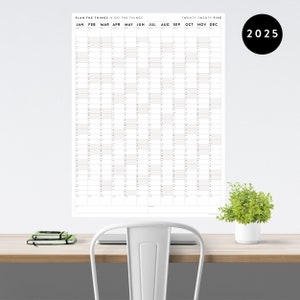 PRINTABLE 2025 Wall Calendar Digital PDF Instant Download 2025 Wall