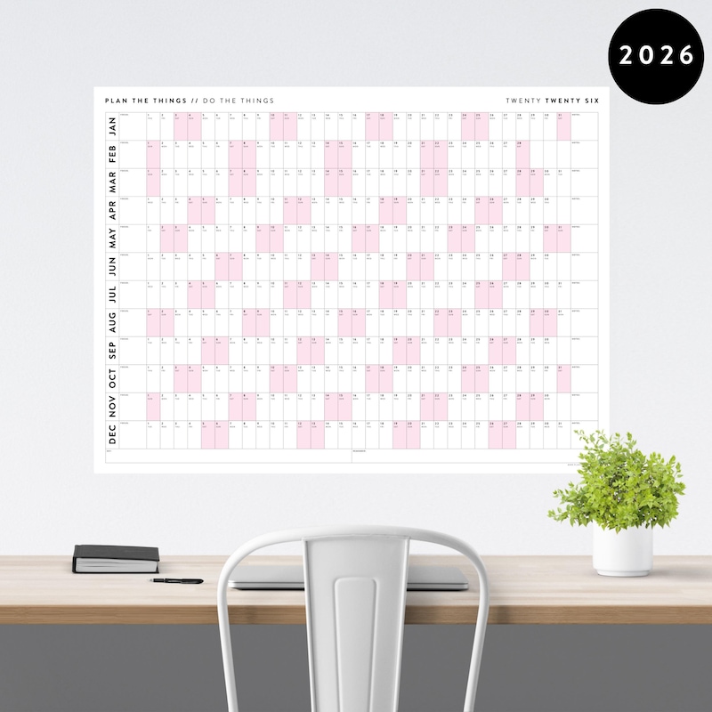 2026 Pink Calendar - Etsy