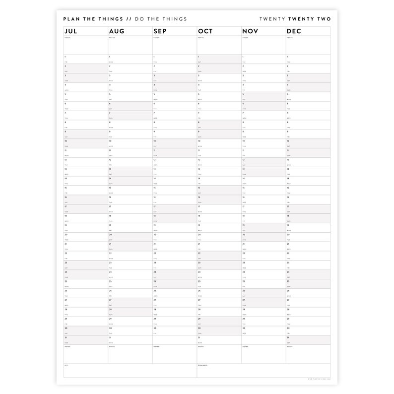 Six Month Giant Wall Calendar SET 2022 Half Year Planner Set Etsy