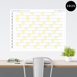 Giant 2025 Wall Calendar | 2025 Wall Planner | Annual Planner | Yearly Planner | Monthly Planner | 2025 Year Planner (Horizontal / Yellow)