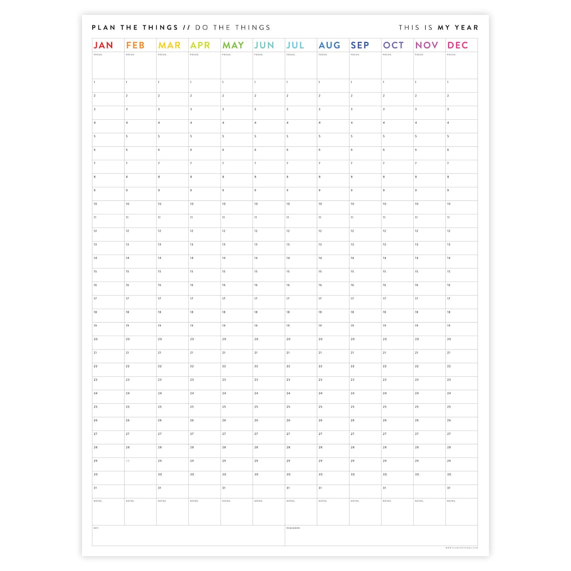 Giant Perpetual Wall Calendar Undated Annual Calendar Etsy