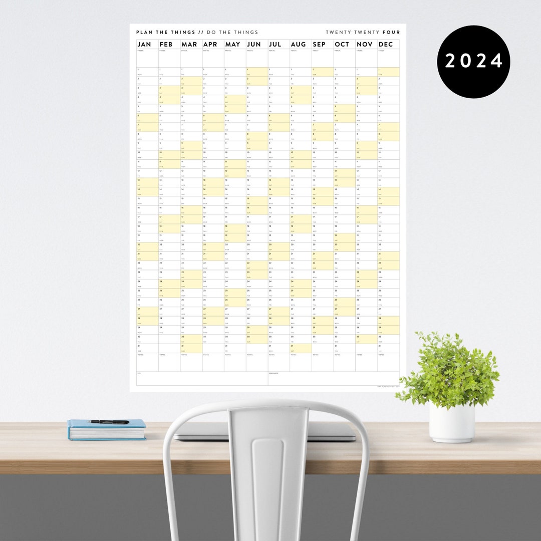 Giant 2024 wall calendar 2024 large wall planner annual planner yearly planner monthly planner