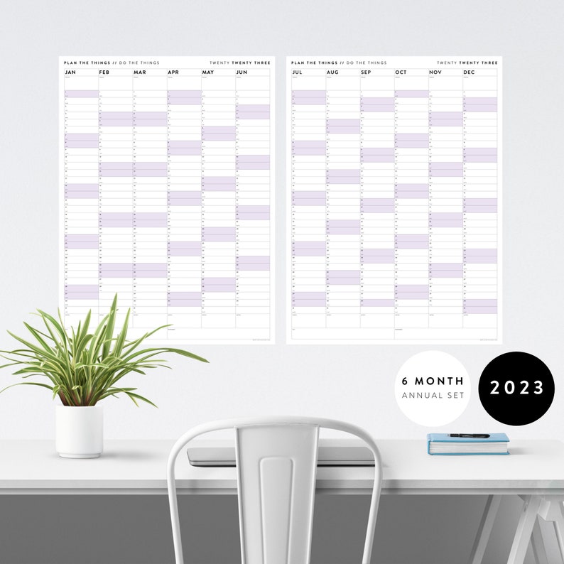 Calendrier mural géant de six mois SET 2023 Planificateur de | Etsy