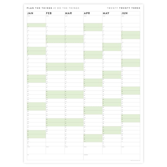 Calendrier Des Geants 2023 Calendrier Mural Géant De Six Mois Set 2023 Planificateur | Etsy Canada