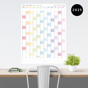 PRINTABLE 2025 Wall Calendar | Digital PDF Instant Download | 2025 Wall ...