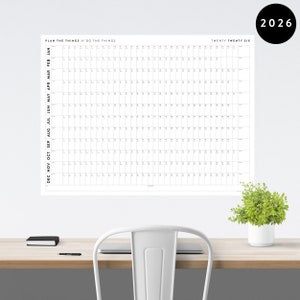 Giant 2026 Wall Calendar | 2026 Wall Planner | Annual Planner | Yearly Planner | Monthly Planner | 2026 Year Planner (Horizontal / Minimal)