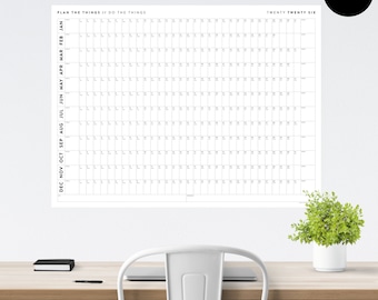 Giant 2026 Wall Calendar | 2026 Wall Planner | Annual Planner | Yearly Planner | Monthly Planner | 2026 Year Planner (Horizontal / Minimal)