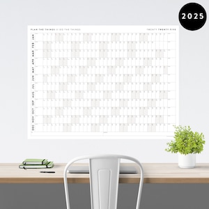 PRINTABLE 2025 Wall Calendar Digital PDF Instant Download 2025 Wall