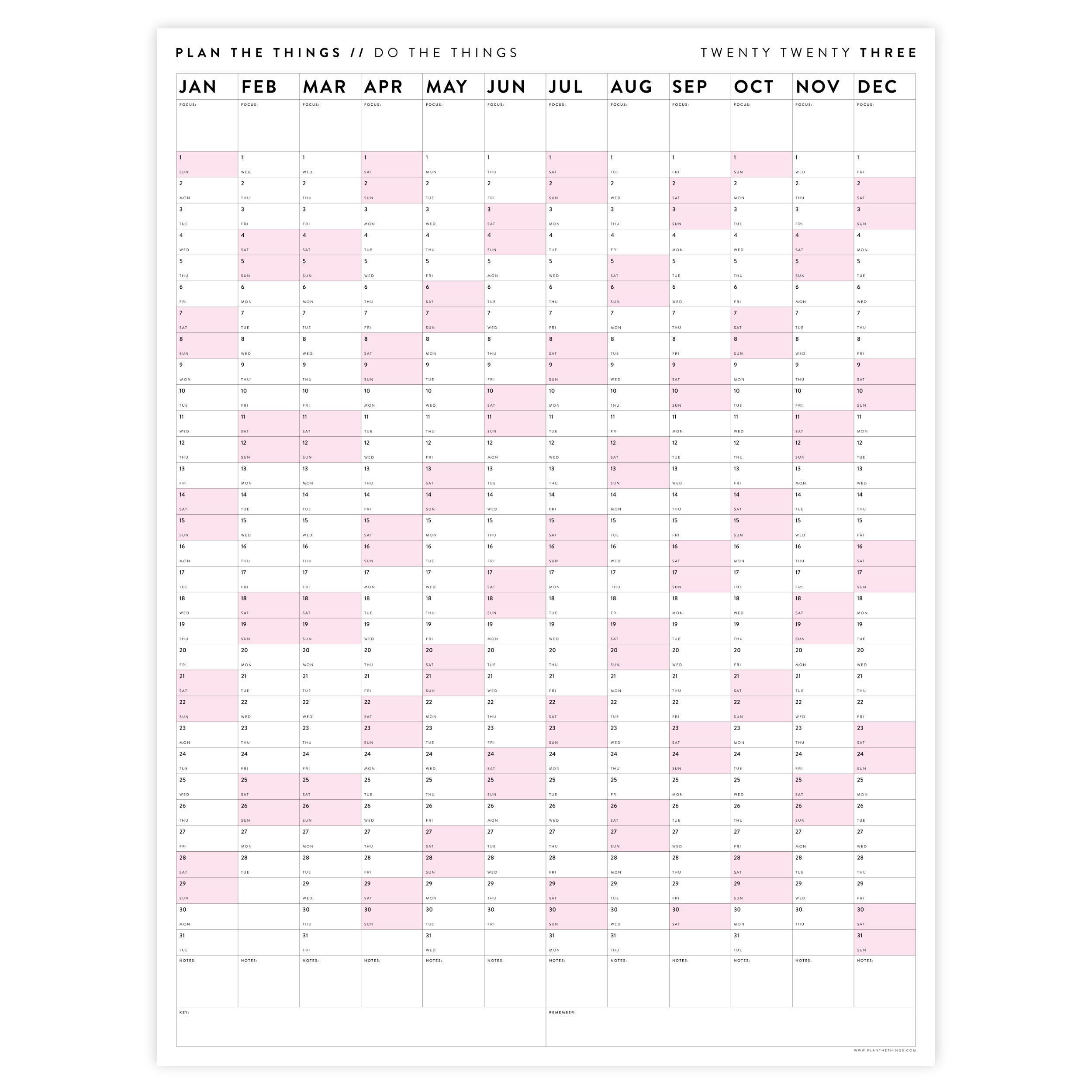 Giant 2023 Wall Calendar 2023 Large Wall Planner Annual Etsy Uk