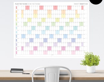 Giant 2026 Wall Calendar | 2026 Wall Planner | Annual Planner | Yearly Planner | Monthly Planner | 2026 Year Planner (Horizontal / Rainbow)