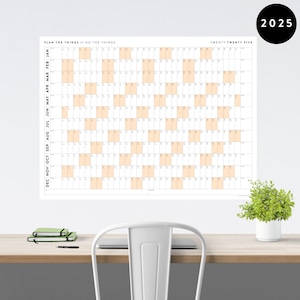 Giant 2025 Wall Calendar | 2025 Wall Planner | Annual Planner | Yearly Planner | Monthly Planner | 2025 Year Planner (Horizontal / Orange)