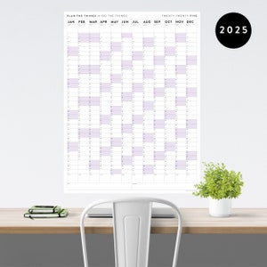 Giant 2025 Wall Calendar | 2025 Large Wall Planner | Annual Planner | Yearly Planner | Monthly Planner | 2025 Planner (Vertical / Purple)