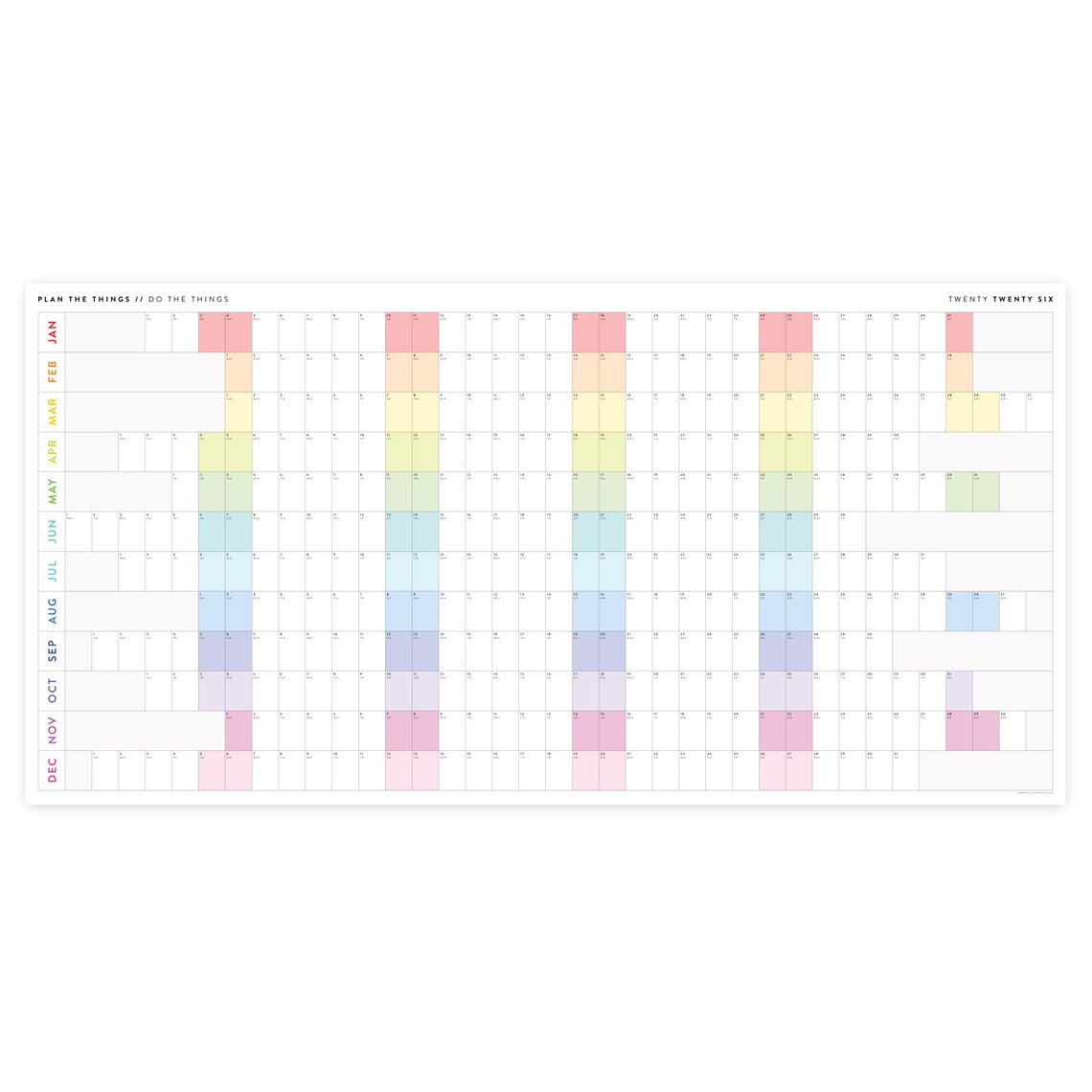 PRINTABLE 6' X 3' Massive 2026 Annual Wall Calendar | ALIGNED Weekends ...