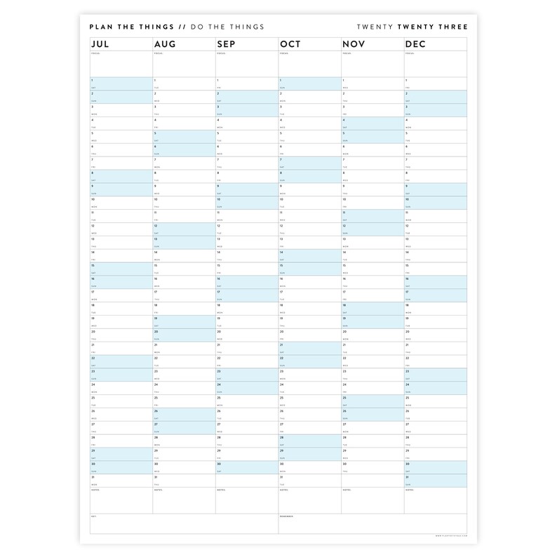 Calendrier Mural 2023 Grand Format Calendrier mural géant de six mois SET 2023 Planificateur - Etsy France