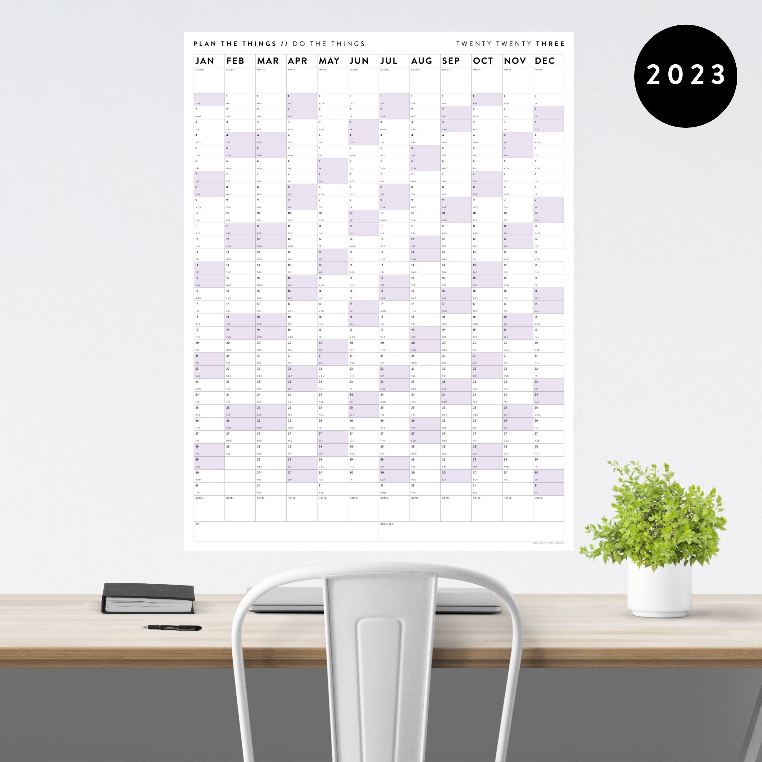 Giant 2023 Wall Calendar 2023 Large Wall Planner Annual Etsy UK