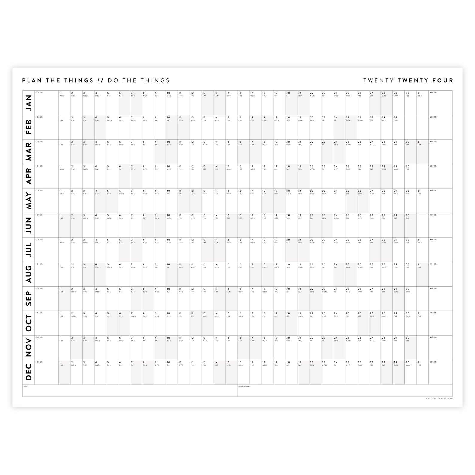 Giant 2024 Wall Calendar 2024 Wall Planner Annual Planner Etsy