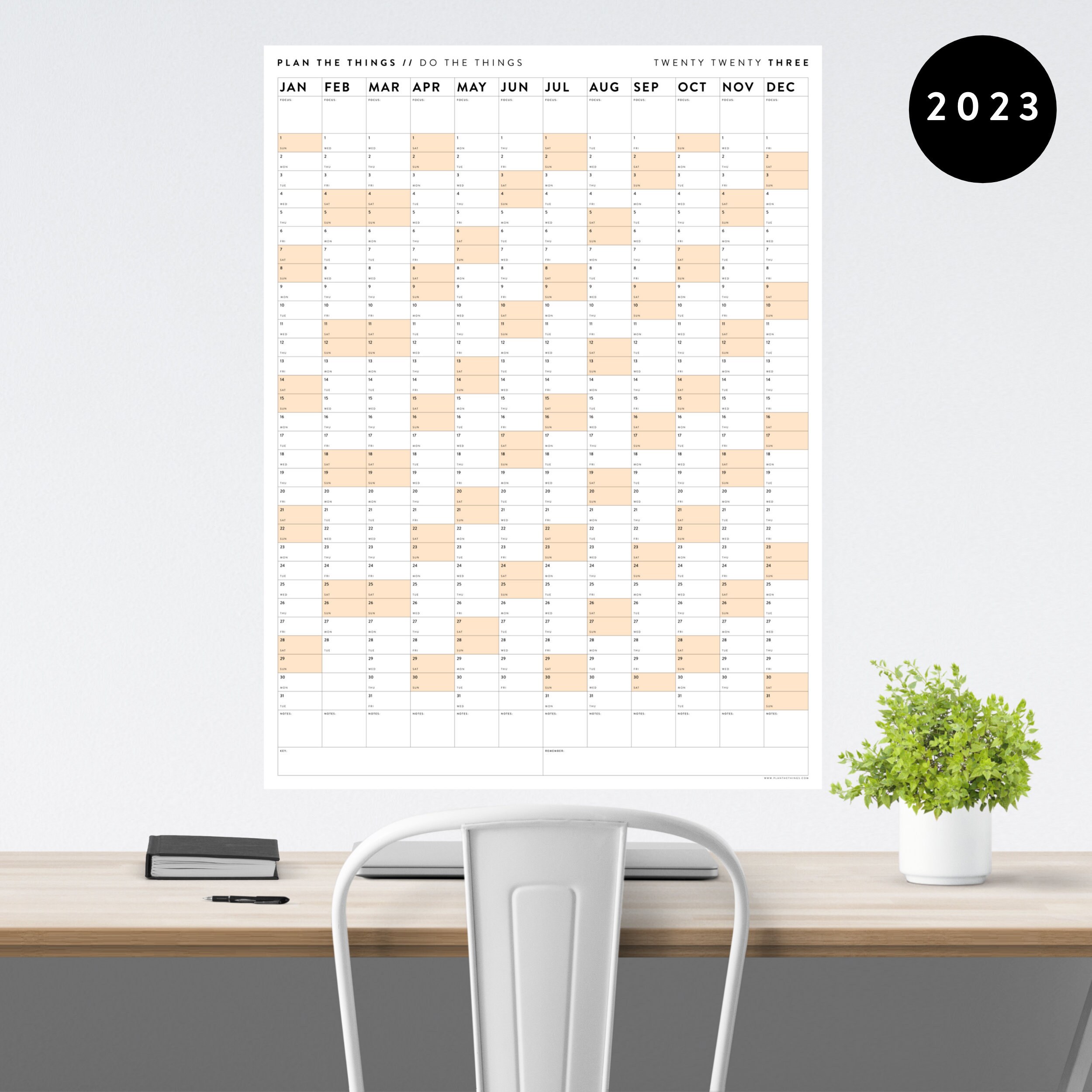 Giant 2023 Wall Calendar 2023 Large Wall Planner Annual - Etsy