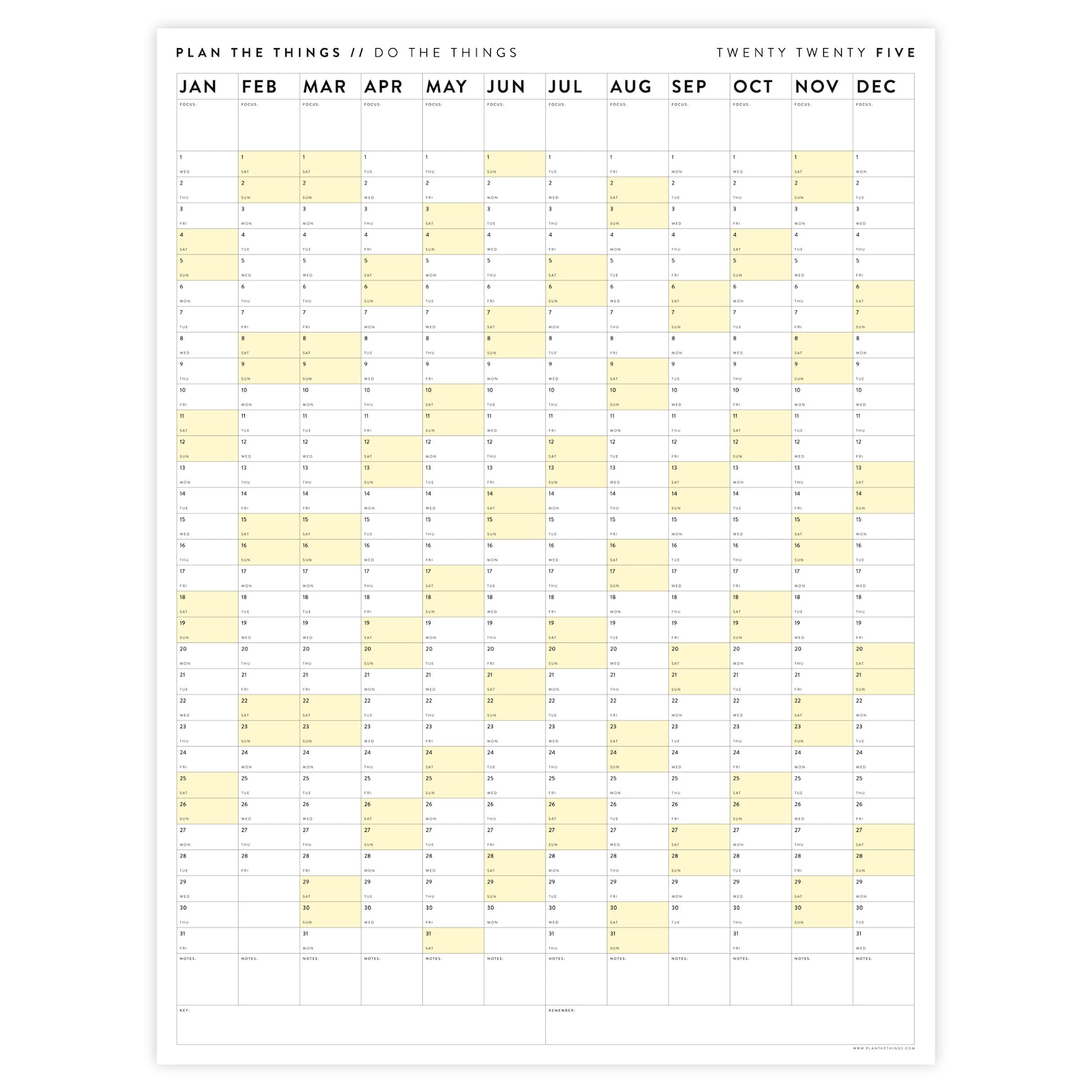 PRINTABLE 2025 Wall Calendar Digital PDF Instant Download - Etsy