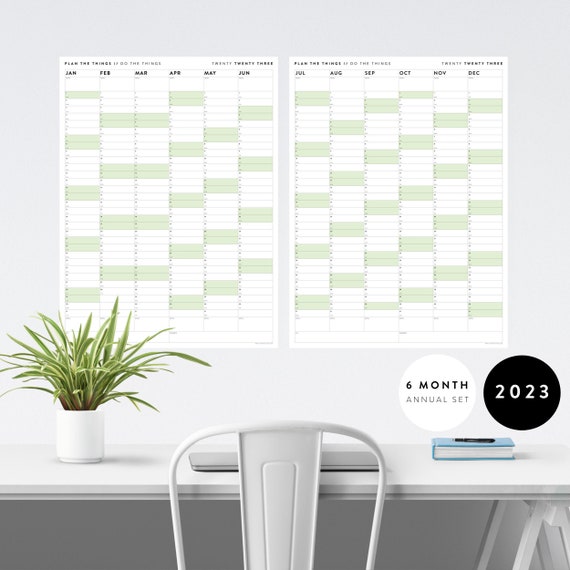 Calendrier Des Geants 2023 Calendrier Mural Géant De Six Mois Set 2023 Planificateur | Etsy Canada