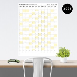 PRINTABLE 2025 Wall Calendar | Digital PDF Instant Download | 2025 Wall ...