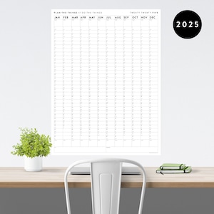 Giant 2025 Wall Calendar | 2025 Large Wall Planner | Annual Planner | Yearly Planner | Monthly Planner | 2025 Planner (Vertical / Minimal)