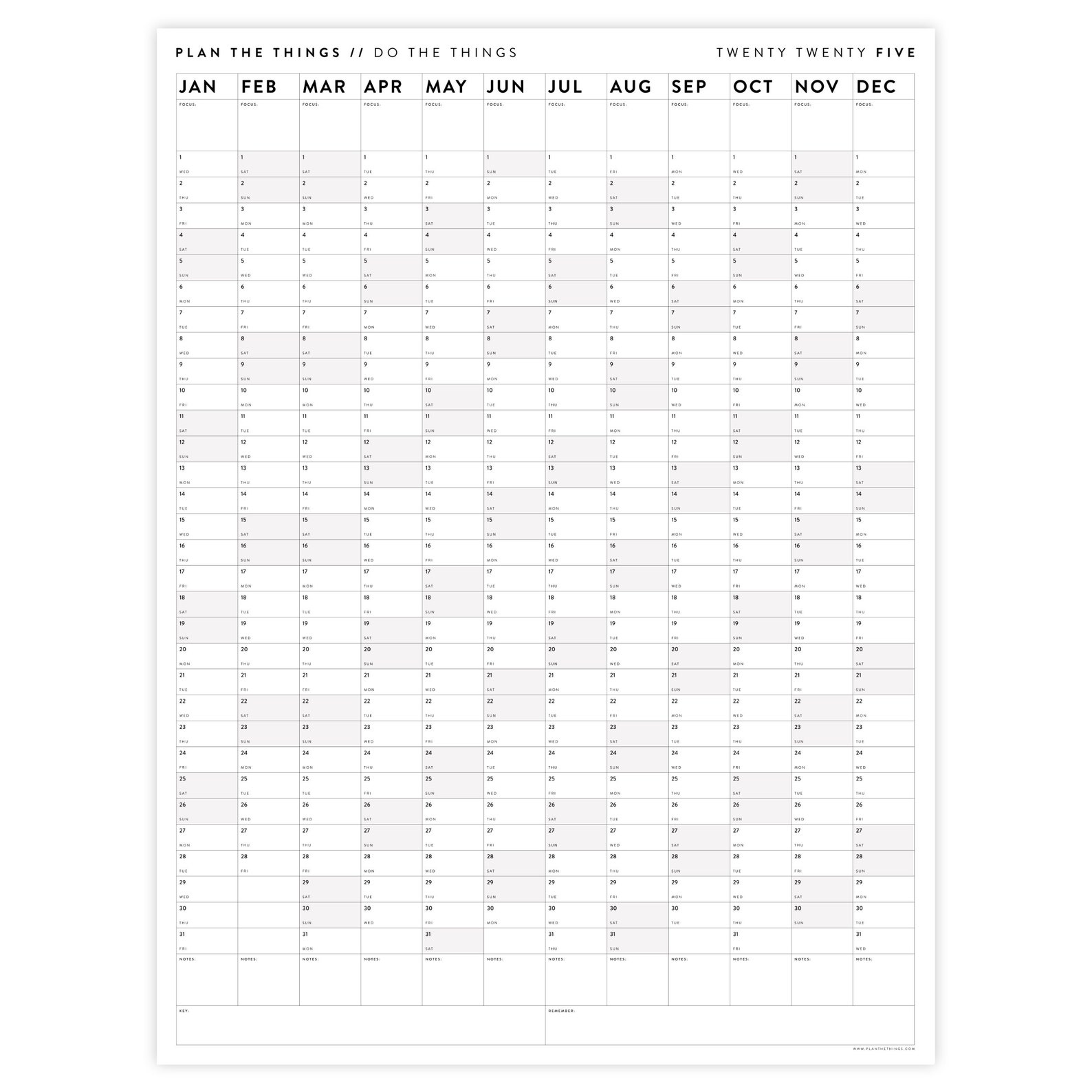 PRINTABLE 2025 Wall Calendar Digital PDF Instant Download Etsy